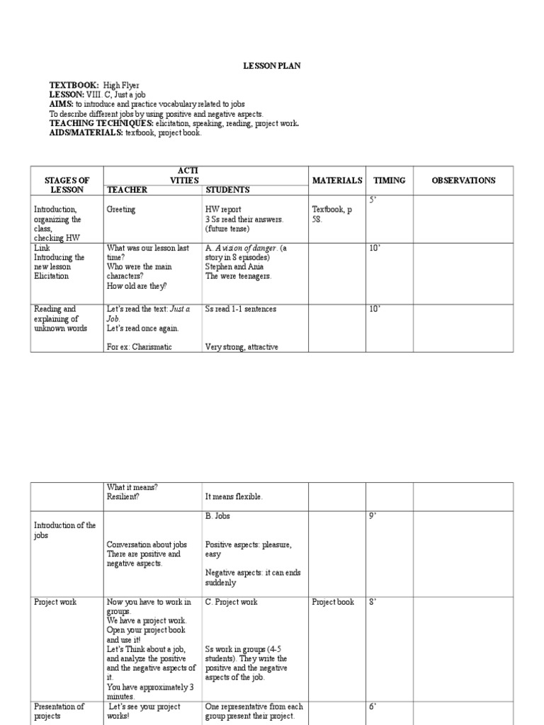 Lesson Plan 7 | PDF
