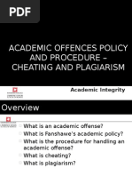 Academic Offences Policy and Procedure - Cheating and Plagiarism