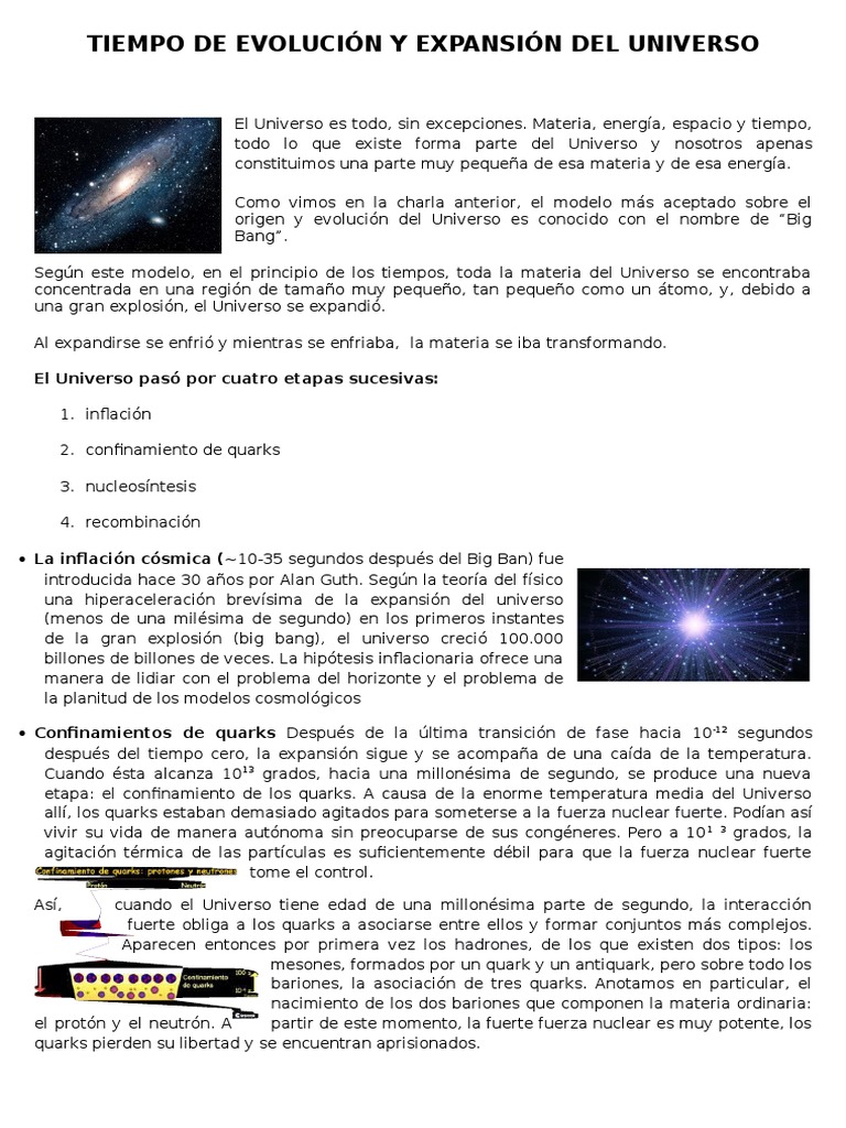 Evolución y Expansión del Universo | PDF | Big Bang | Universo