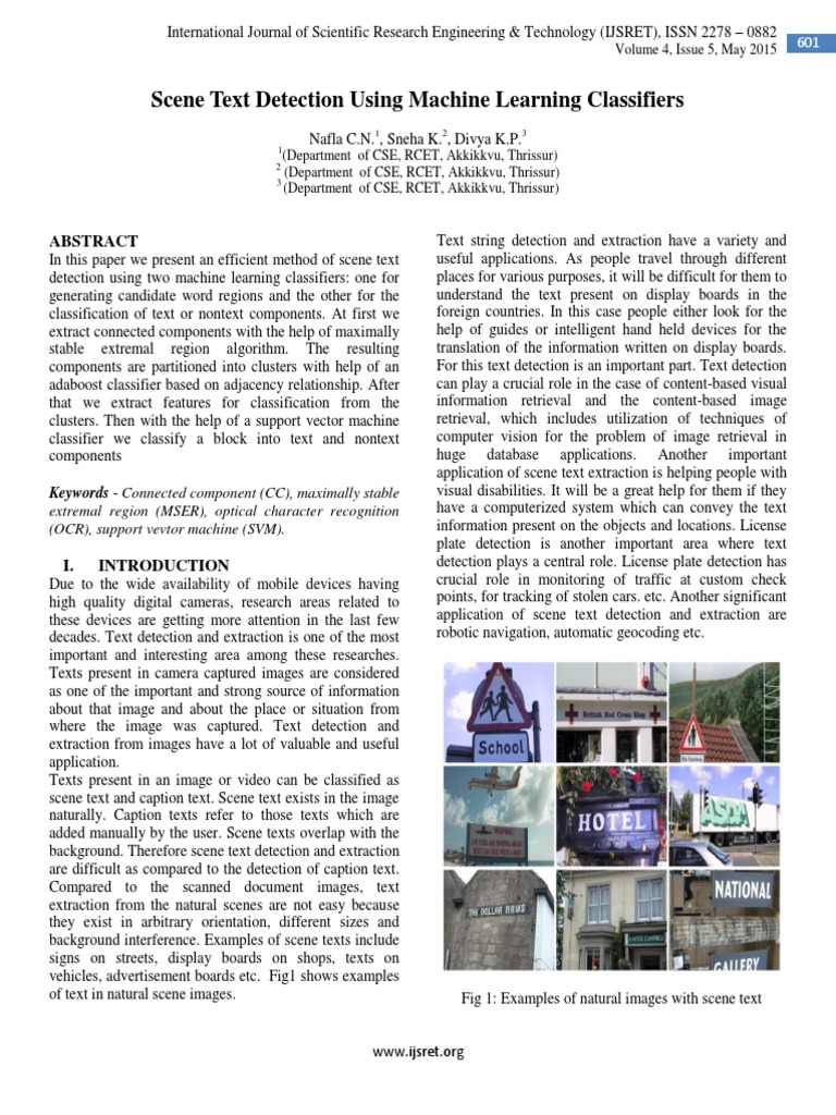 Scene Text Detection Using Machine Learning Classifiers | PDF ...