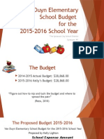 Van Duyn Elementary School Budget