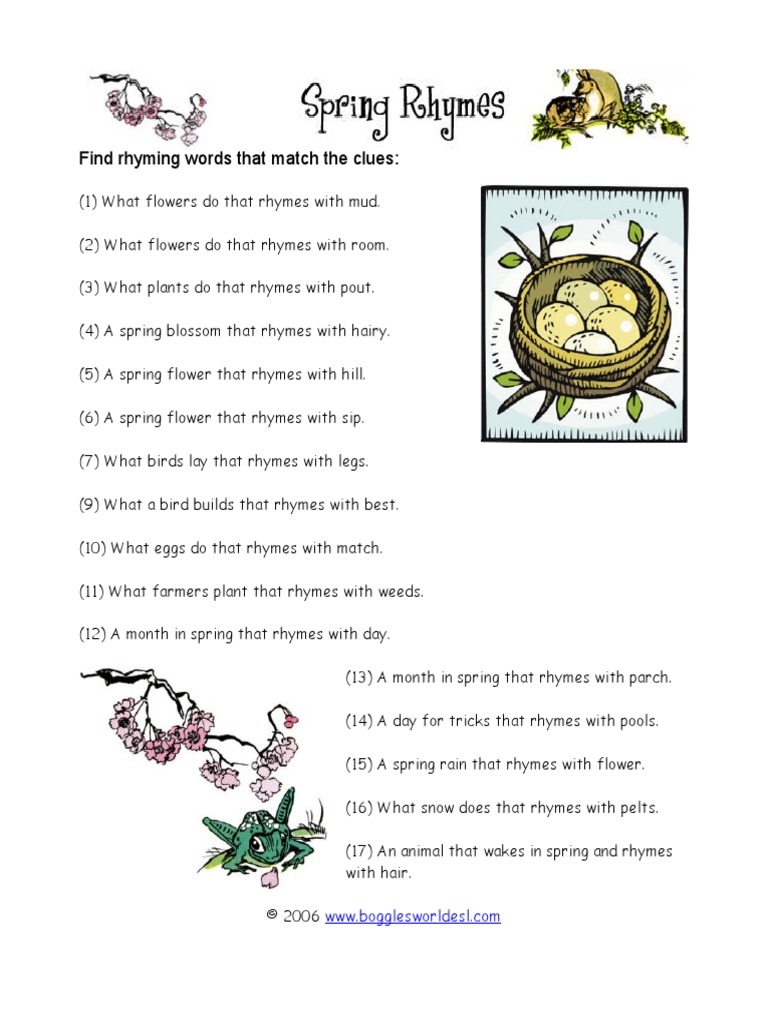 Spring Rhymes | PDF | Organisms | Plants
