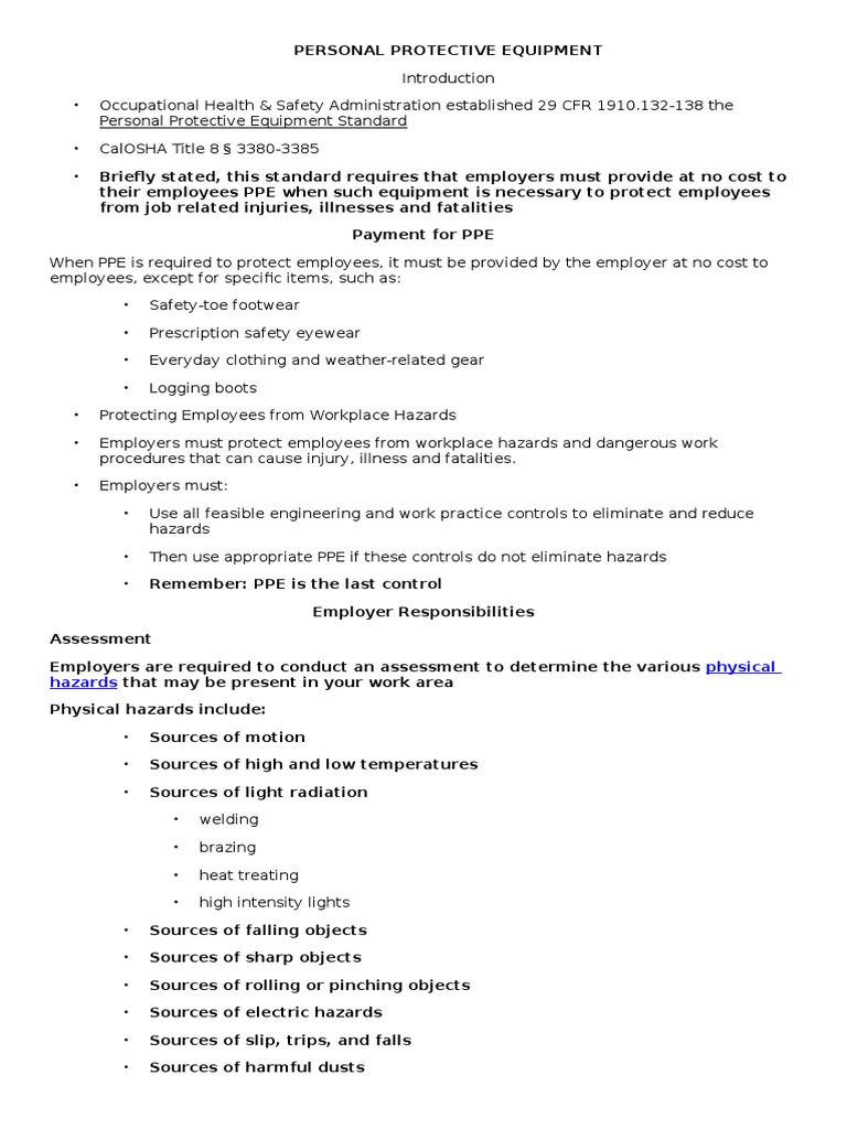 Personal Protective Equipment | PDF | Personal Protective Equipment | Glove