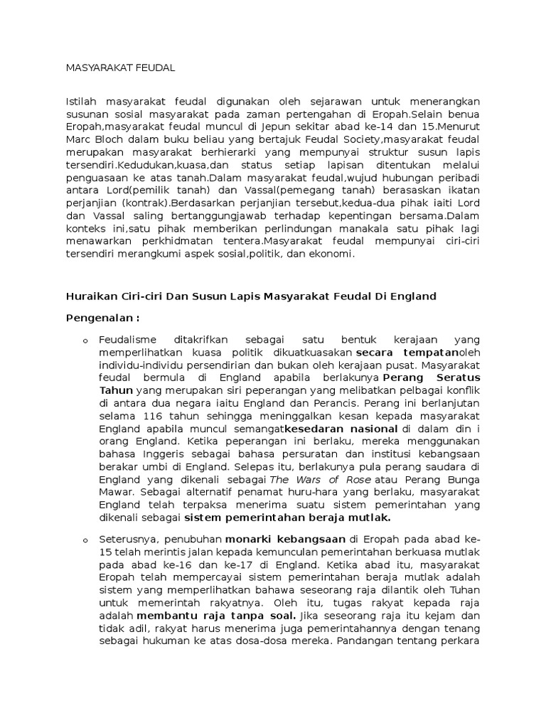 Masyarakat Feudal Pdf