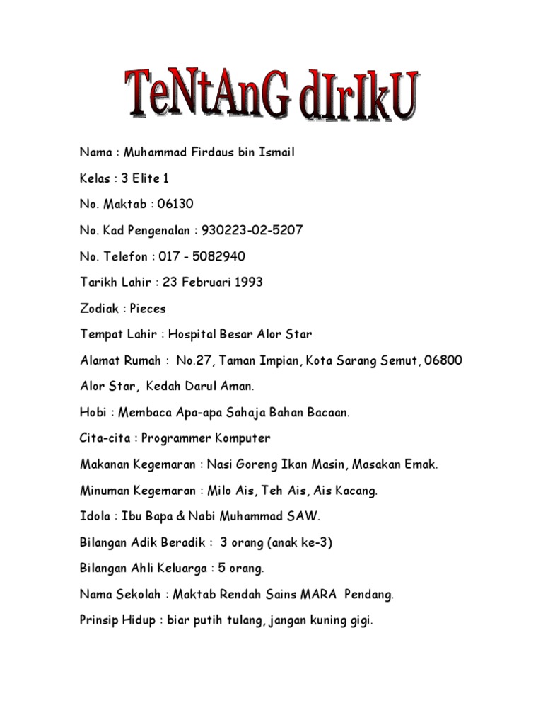 BIODATA DIRI