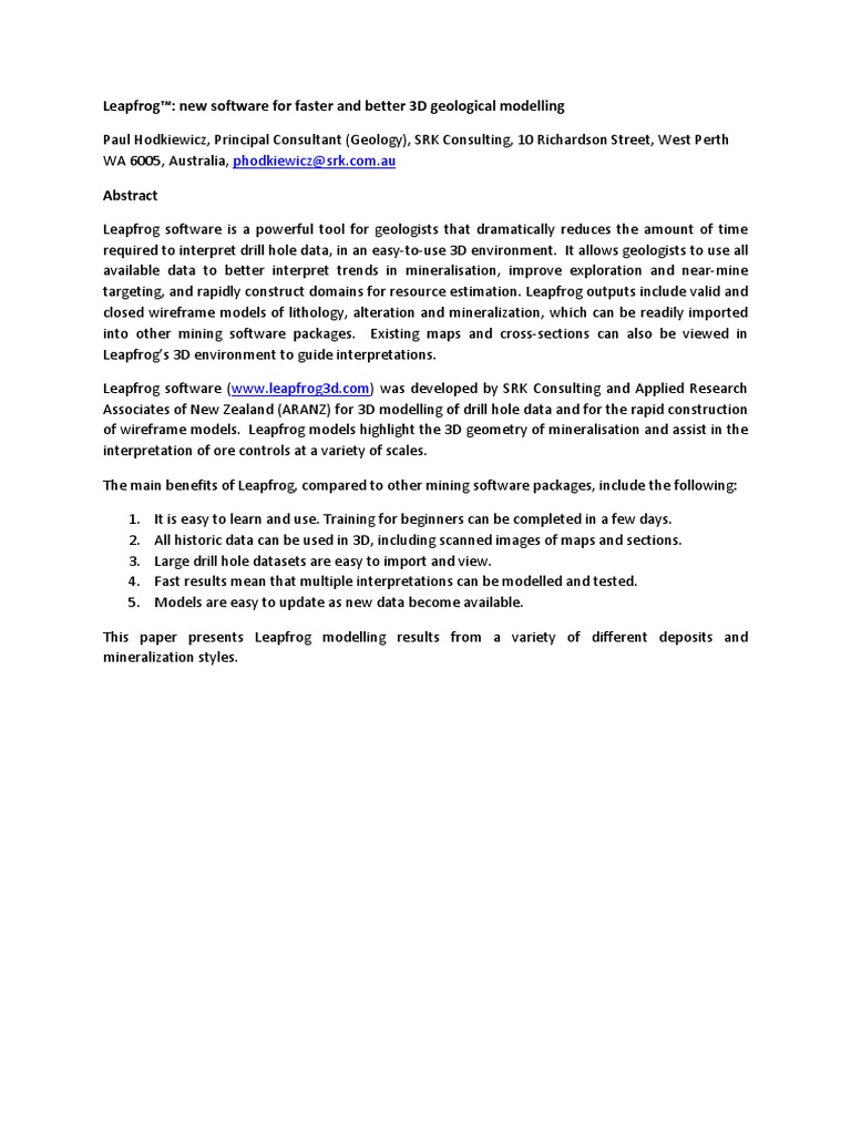 New Software For Faster and Better 3d Geological Modelling | PDF ...