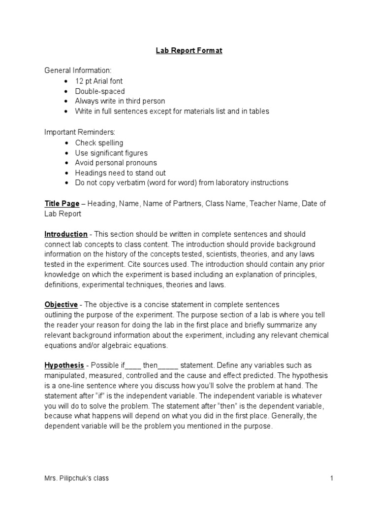 Lab Report Format Guidelines | PDF | Error | Experiment
