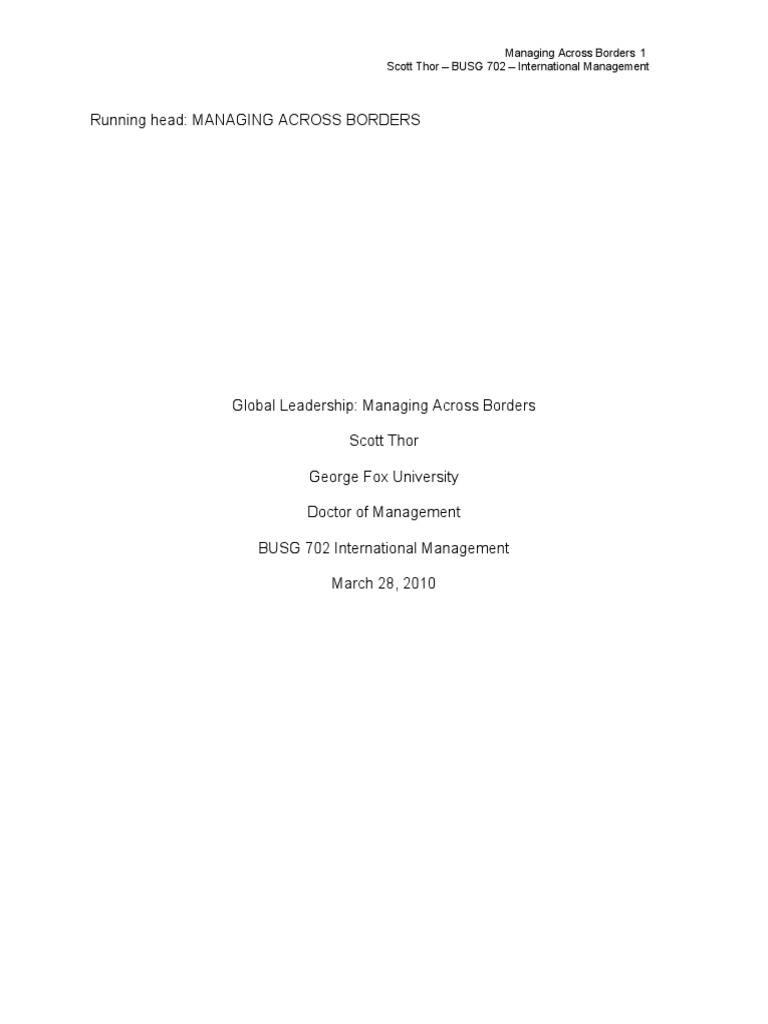 Global Leadership Traits in a Borderless World | PDF | Object Oriented ...