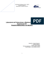 PAPEO Informe Laboratorio Protecciones Eléctricas USACH Experiencia 1 TRANSFORMADORES DE MEDIDA