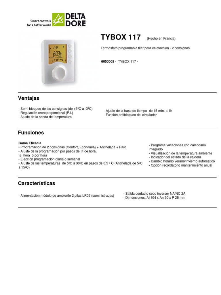 Manual del Termostato Tybox 117 PDF Informática — free download