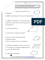 Proof of Parallelograms - Independent Practice Worksheet: Name - Date