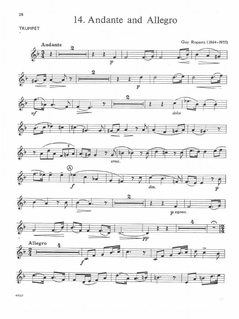 Andante Et Allegro Guy Ropartz | PDF | Formes musicales | Éléments de ...