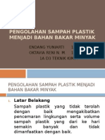 Pengolahan Sampah Plastik Menjadi Bahan Bakar Minyak