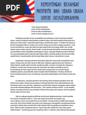 Kepentingan Semangat Patriotisme Dan Cara Mewujudkannya