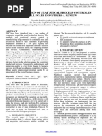 IMPLIMANTATION OF STATISTICAL PROCESS CONTROL IN SMALL SCALE INDUSTRIES-A REVIEW