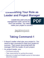 Establishing Your Role As Leader and PM