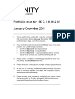 ISE Portfolio Tasks (ISE 0 - IV) 2011