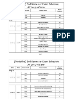 (Tentative) End-Semester Exam Schedule AY 2015-16 Sem-I