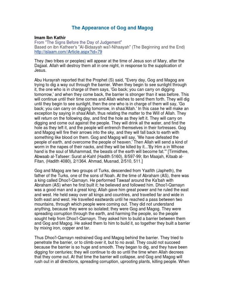 The Appearance of Gog and Magog PDF Monotheistic Religions
