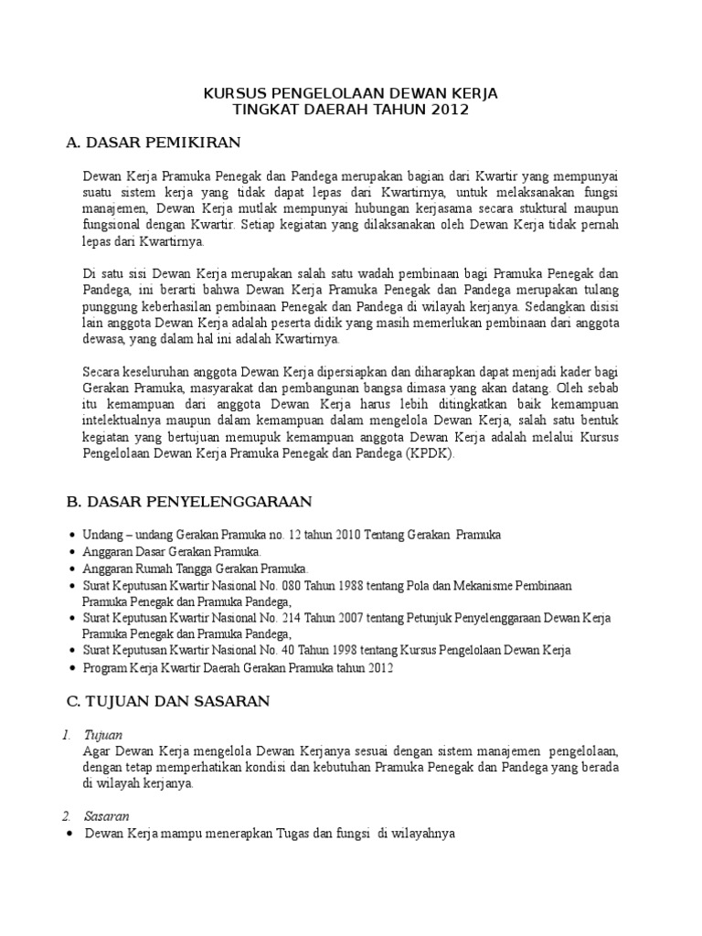 Kursus Pengelolaan Dewan Kerja Docx