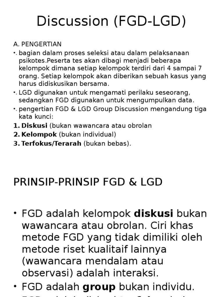 Discussion Fgd Lgd