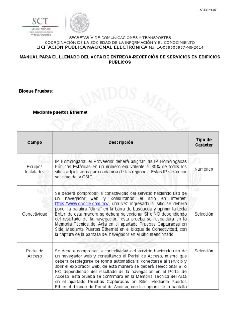 Manual Acta de Entrega  Contraseña  Red de computadoras