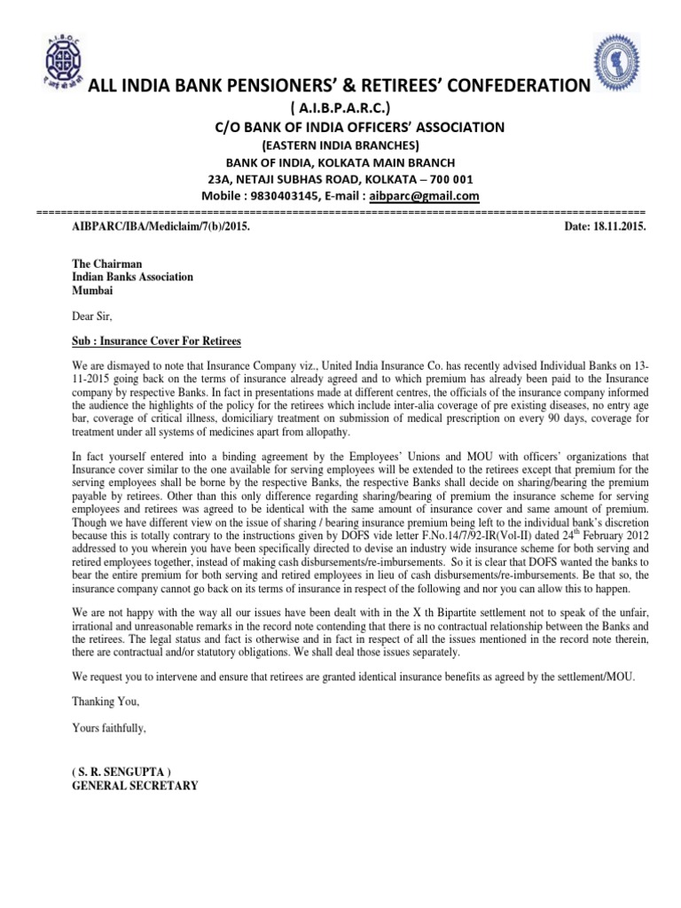All India Bank Pensioners' & Retirees' Confederation (A.I.B.P.A.R.C.) C/O Bank of India