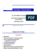 Random Number Generation: Dr. John Mellor-Crummey