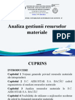 Analiza Gestiunii Resurselor Materiale