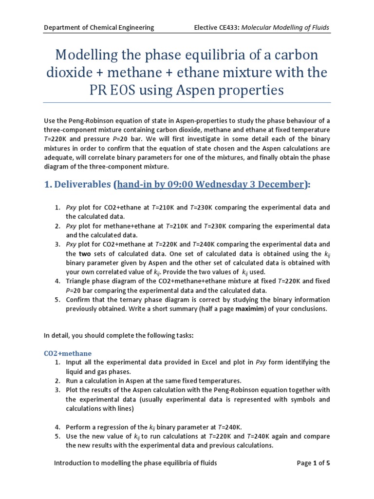 Phase Equilibria Modelling of CO2, CH4, C2H6 | PDF | Phase (Matter ...
