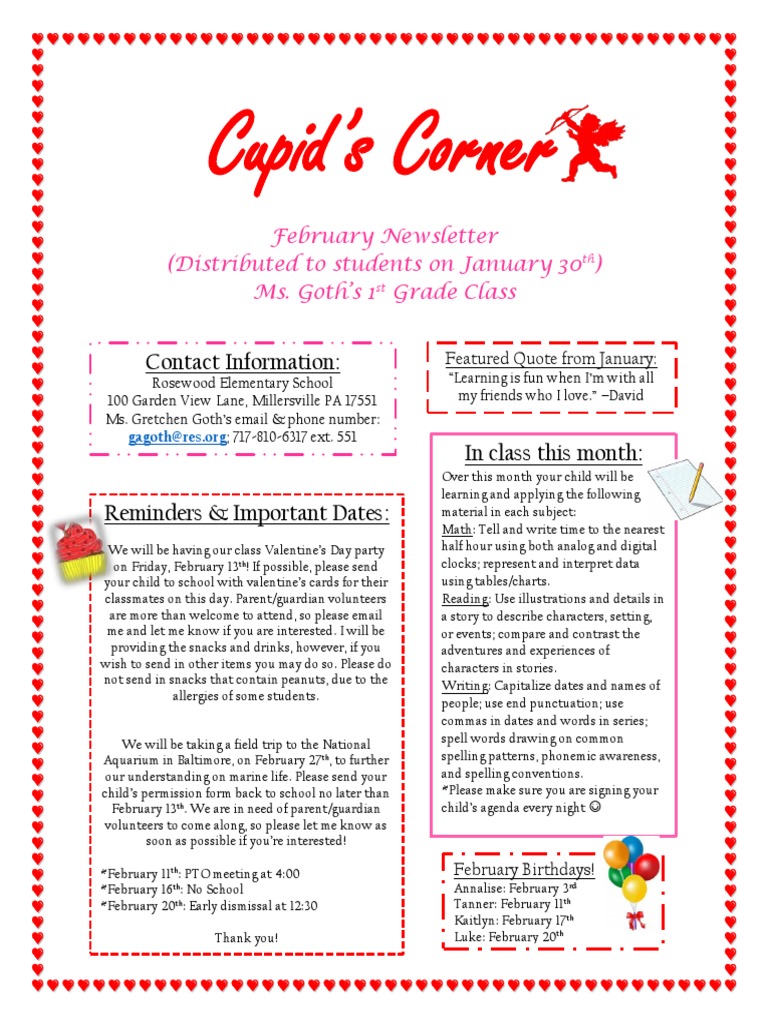 Erch 315 Parent Newsletter | PDF | Social Science