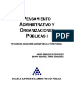 1 Pensamiento AdmiPensamiento Administrativonistrativo y Organizaciones Publicas i