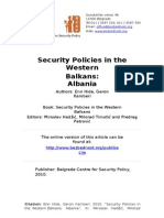 Sigurnosna Politika Na Balkanu Albanija