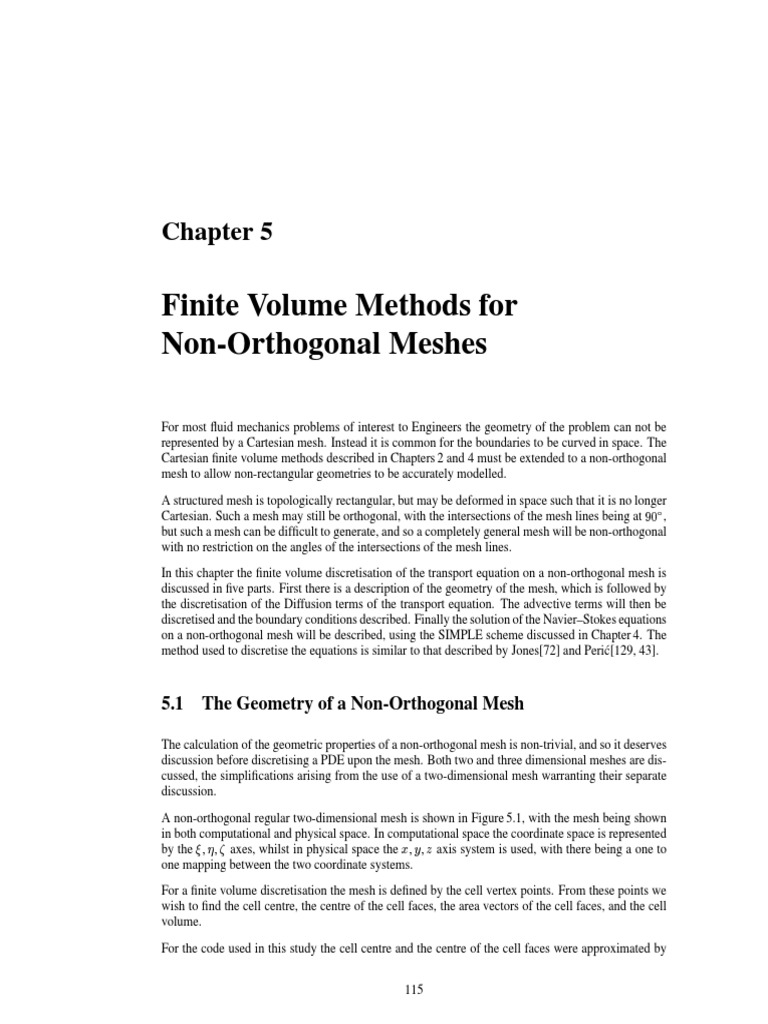 Finite Volume Methods For Non-Orthogonal Meshes | PDF | Euclidean ...