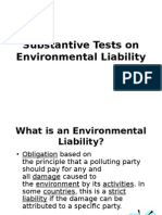 Substantive Tests on Environmental Liability