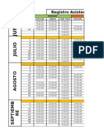 Registro Asistencia: Mañana Tarde MES Dia Entrada Salida Sub Total Entrada 18 19 22 24