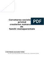 Cresterea Numarului de Familii Monoparentale