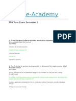 Oracle-Academy: Mid Term Exam Semester 1