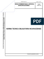 Norma Tecnica, Bebidas Fermentadas. Cerveza, Especificaciones (Alimentos)