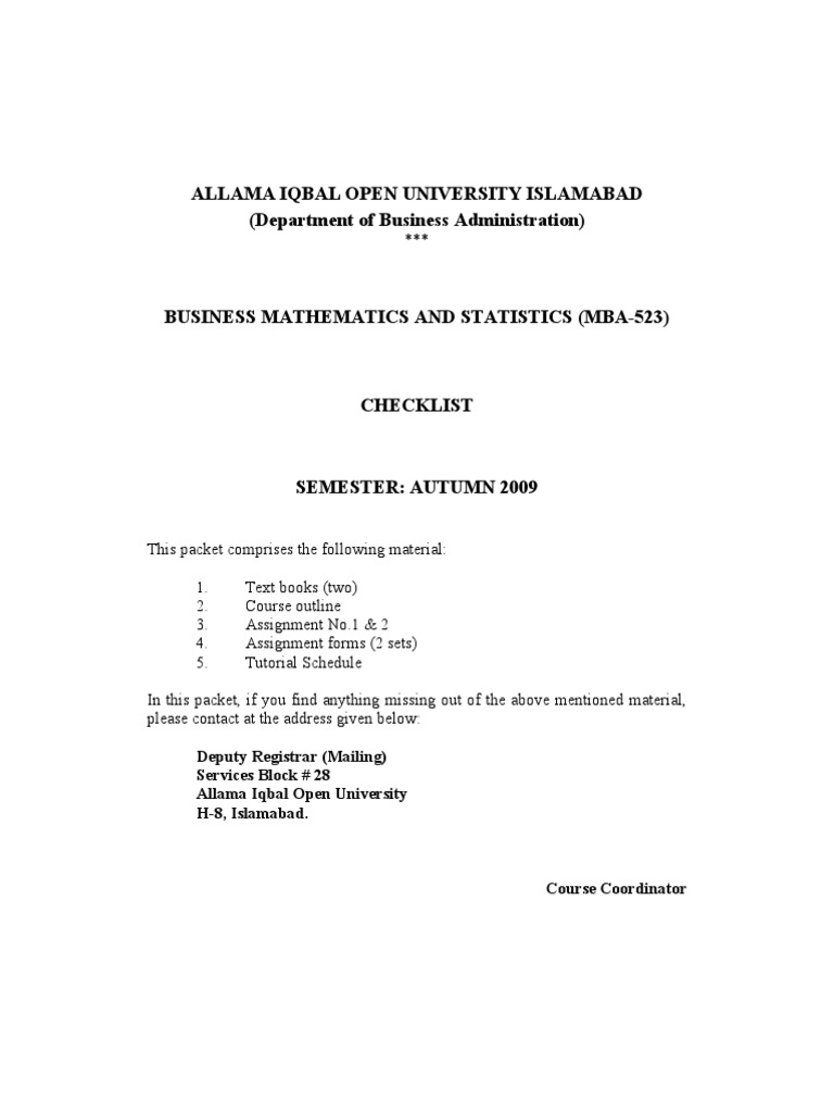 523-Business Mathematics & Statistics | PDF | Regression Analysis ...