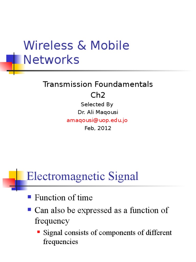 Wireless Networks: Signal & Bandwidth Basics | PDF | Multiplexing ...