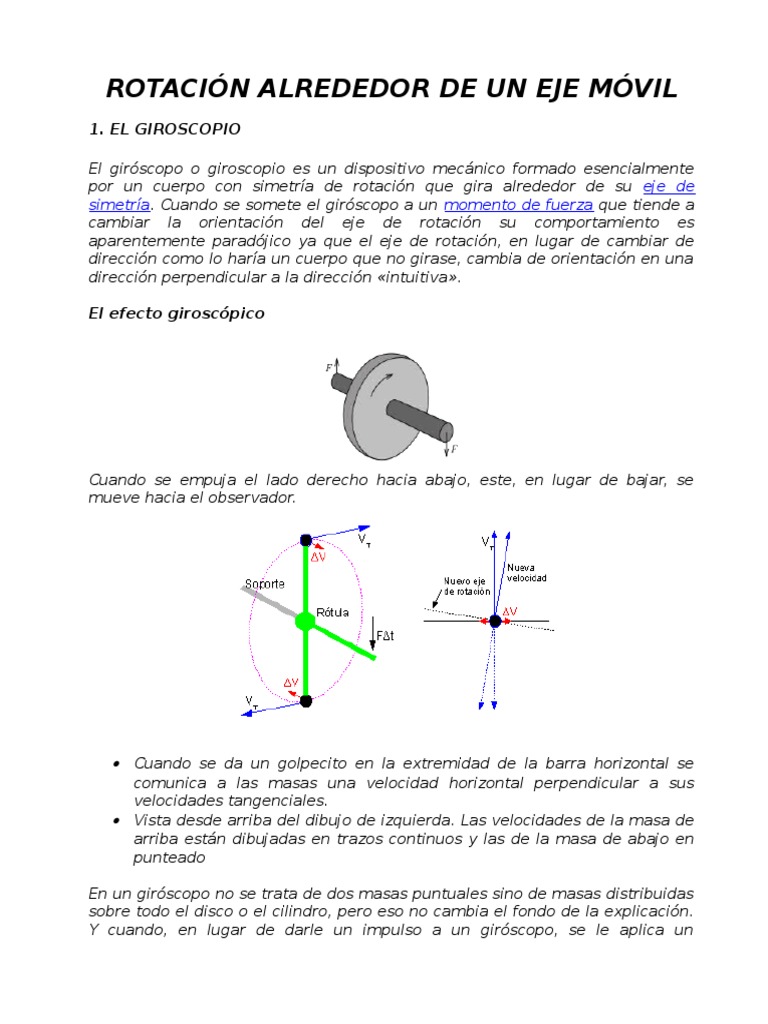 ROTACIÓN ALREDEDOR DE UN EJE MÓVIL.docx | Giroscopio | Filosofía natural