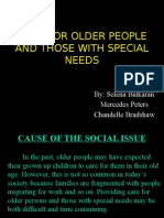 Social Studies - CARE FOR OLDER PEOPLE AND THOSE WITH SPECIAL