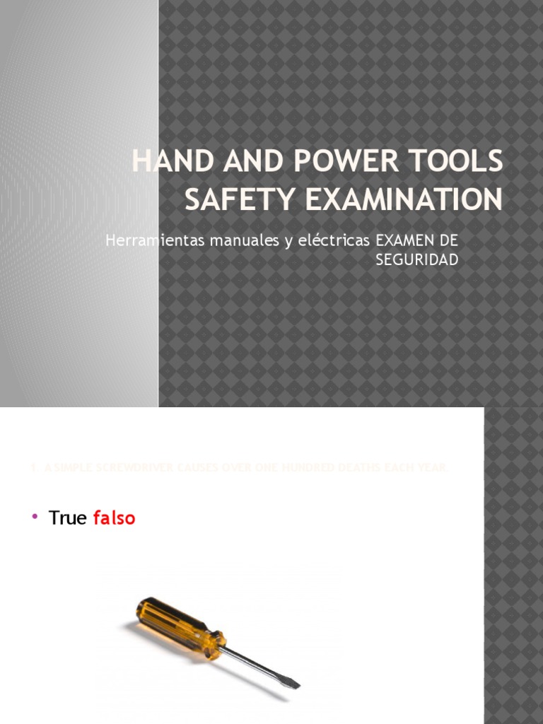 Power Tool Safety Examination Guide | PDF | Safety | Prevention