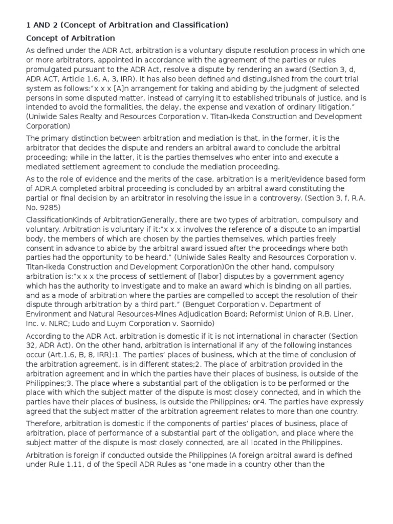 Understanding Arbitration Types and Policies | PDF | Arbitral Tribunal ...