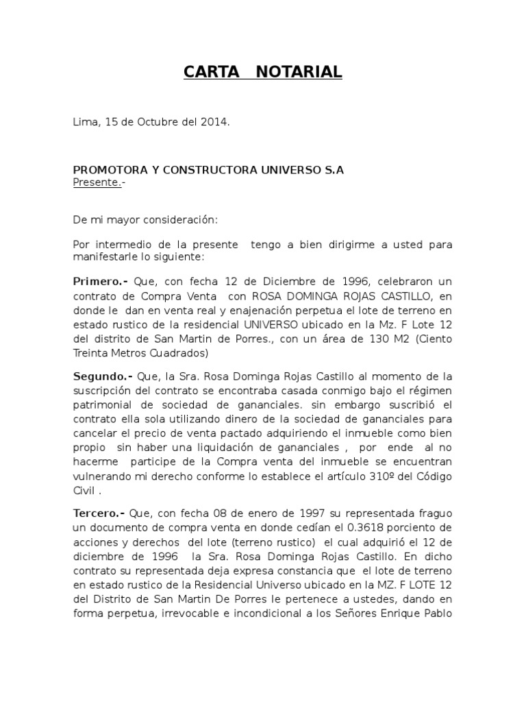 Carta Notarial