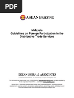 ASEAN - Malaysia - Guidelines On Foreign Participation in The Distributive Trade Services