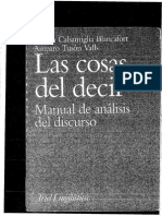 El Contexto Discursivo. Las Cosas Del Decir. Manual de Análisis Del Discurso