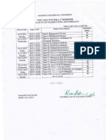 ANU MBA 1st & 3rd Sem Reg Exams Time Table 2015