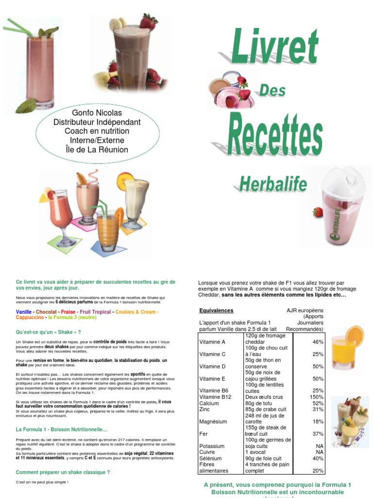 Recettes Herbalife : Livret De Recettes Herbalife (1)